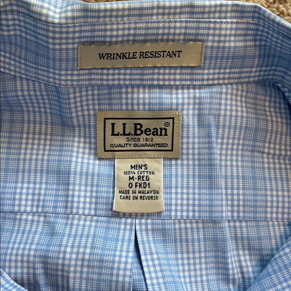 L.L. Bean Men's Wrinkle-Free Pinpoint Oxford Cloth Shirt Size Mr View 4